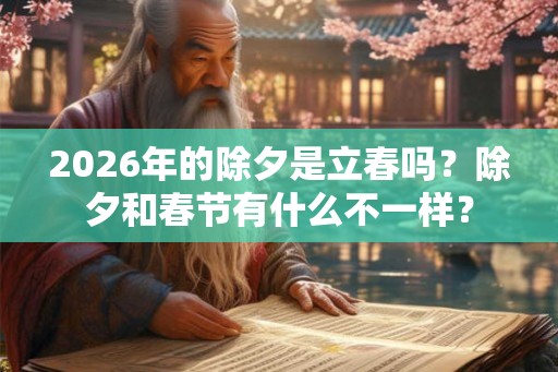 2026年的除夕是立春吗？除夕和春节有什么不一样？