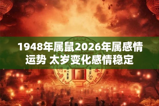 1948年属鼠2026年属感情运势 太岁变化感情稳定
