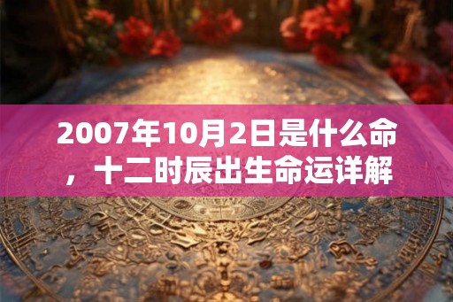 2007年10月2日是什么命，十二时辰出生命运详解