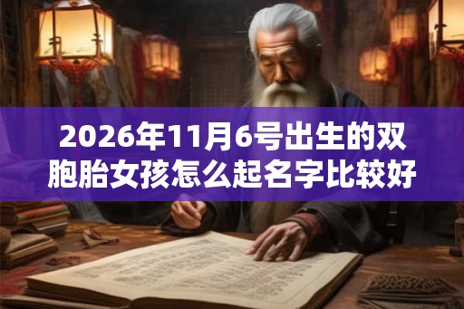 2026年11月6号出生的双胞胎女孩怎么起名字比较好听，五行属什么？