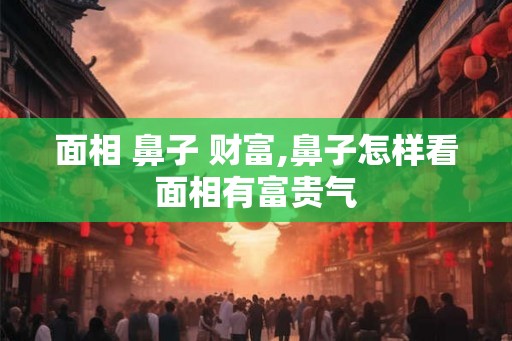 面相 鼻子 财富,鼻子怎样看面相有富贵气