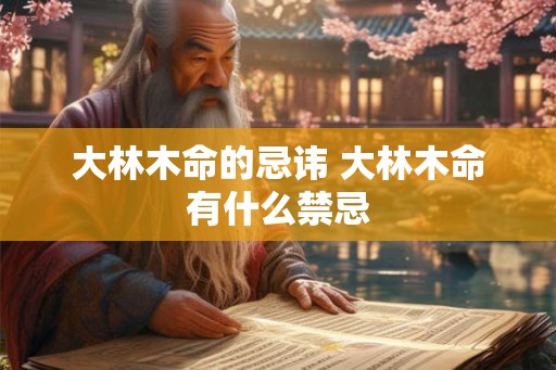 大林木命的忌讳 大林木命有什么禁忌