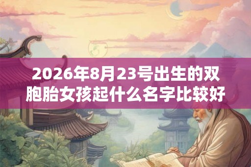 2026年8月23号出生的双胞胎女孩起什么名字比较好，五行属什么？
