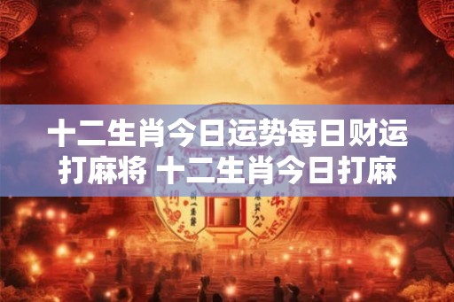 十二生肖今日运势每日财运打麻将 十二生肖今日打麻将财运如何