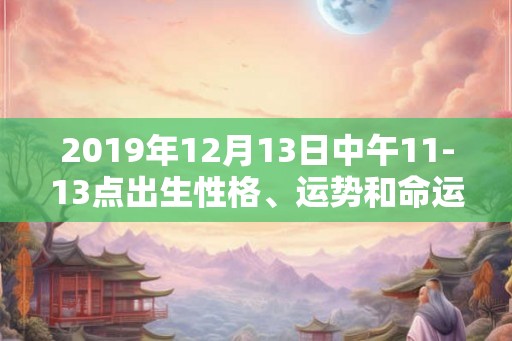 2019年12月13日中午11-13点出生性格、运势和命运