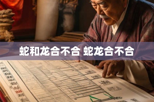 蛇和龙合不合 蛇龙合不合