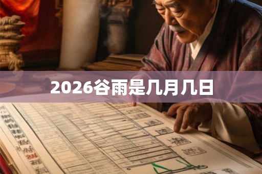 2026谷雨是几月几日