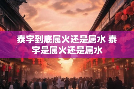泰字到底属火还是属水 泰字是属火还是属水 泰字到底属火还是属水 泰字是属火还是属水