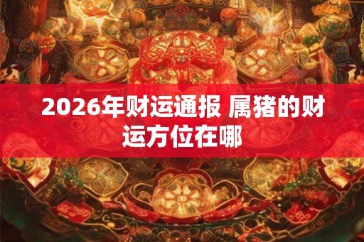 2026年财运通报 属猪的财运方位在哪