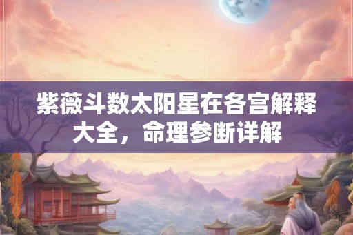 紫薇斗数太阳星在各宫解释大全，命理参断详解