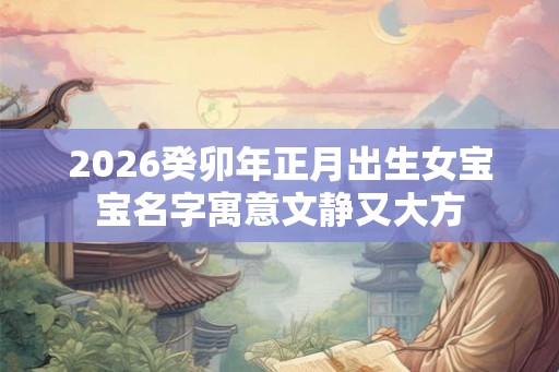 2026癸卯年正月出生女宝宝名字寓意文静又大方