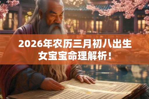 2026年农历三月初八出生女宝宝命理解析! 2026年农历三月初八出生女宝宝命理解析!