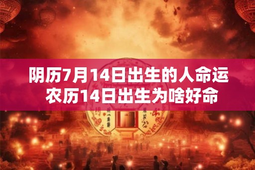 阴历7月14日出生的人命运  农历14日出生为啥好命