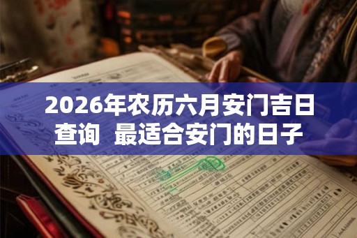 2026年农历六月安门吉日查询  最适合安门的日子