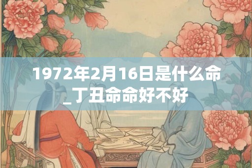 1972年2月16日是什么命_丁丑命命好不好 1972年2月16日是什么命_丁丑命命好不好
