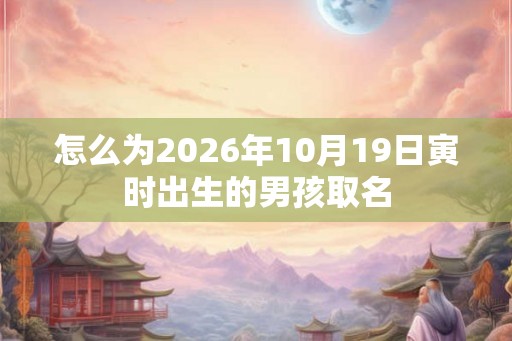 怎么为2026年10月19日寅时出生的男孩取名 怎么为2026年10月19日寅时出生的男孩取名