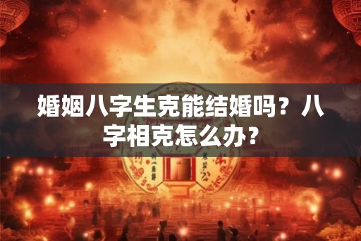 婚姻八字生克能结婚吗？八字相克怎么办？