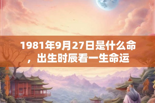 1981年9月27日是什么命，出生时辰看一生命运