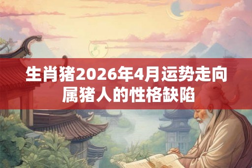 生肖猪2026年4月运势走向 属猪人的性格缺陷