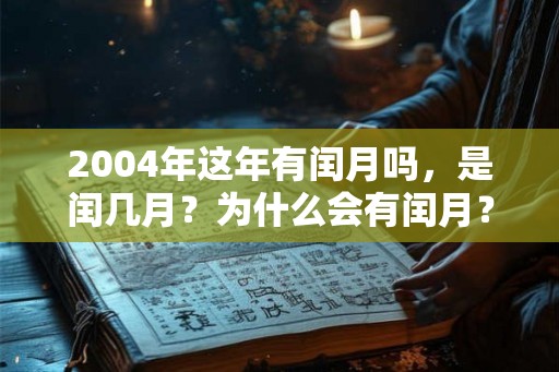 2004年这年有闰月吗，是闰几月？为什么会有闰月？