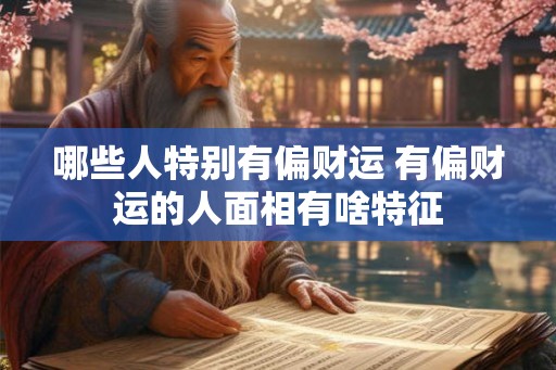 哪些人特别有偏财运 有偏财运的人面相有啥特征
