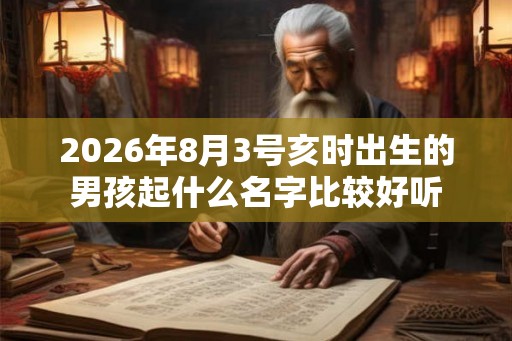 2026年8月3号亥时出生的男孩起什么名字比较好听
