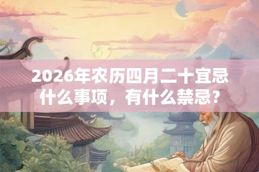 2026年农历四月二十宜忌什么事项,有什么禁忌? 2026年农历四月二十宜忌什么事项,有什么禁忌?