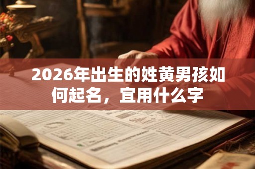 2026年出生的姓黄男孩如何起名，宜用什么字