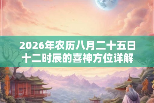 2026年农历八月二十五日十二时辰的喜神方位详解