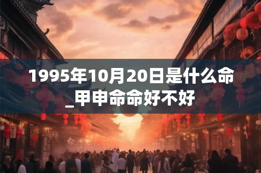 1995年10月20日是什么命_甲申命命好不好 1995年10月20日是什么命_甲申命命好不好