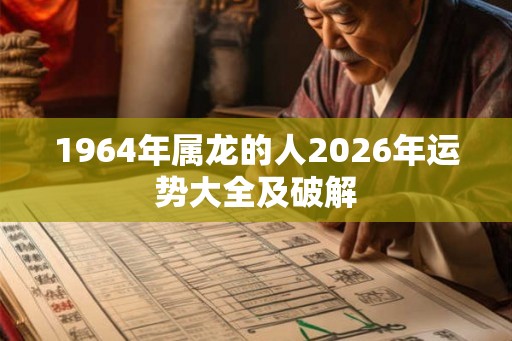1964年属龙的人2026年运势大全及破解 1964年属龙的人2026年运势大全及破解