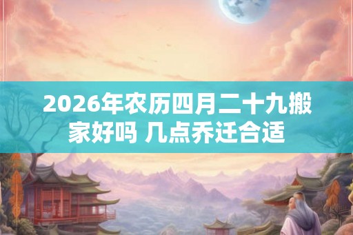 2026年农历四月二十九搬家好吗 几点乔迁合适 2026年农历四月二十九搬家好吗 几点乔迁合适