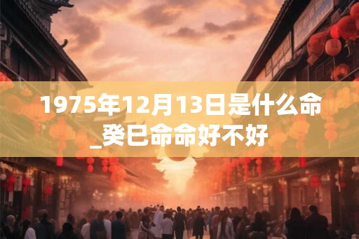 1975年12月13日是什么命_癸巳命命好不好