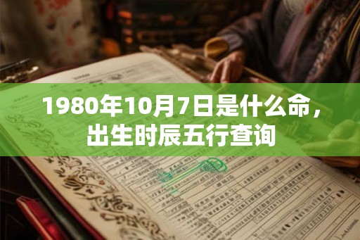 1980年10月7日是什么命，出生时辰五行查询