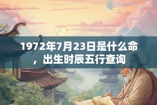 1972年7月23日是什么命，出生时辰五行查询