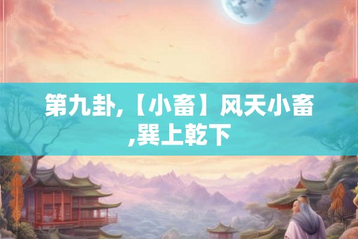 第九卦,【小畜】风天小畜,巽上乾下 第九卦,【小畜】风天小畜,巽上乾下