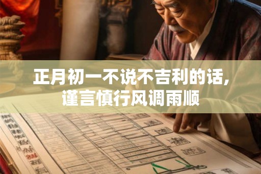 正月初一不说不吉利的话,谨言慎行风调雨顺