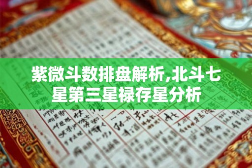 紫微斗数排盘解析,北斗七星第三星禄存星分析