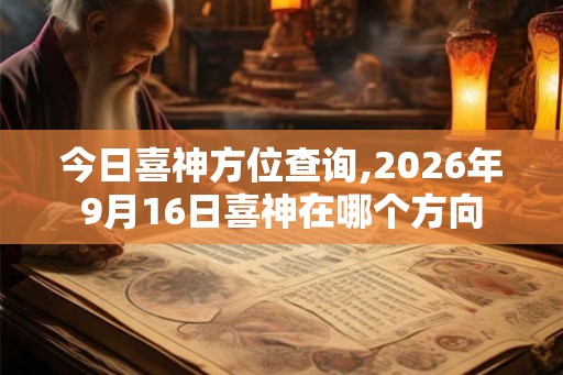 今日喜神方位查询,2026年9月16日喜神在哪个方向
