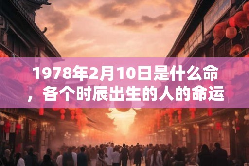 1978年2月10日是什么命，各个时辰出生的人的命运