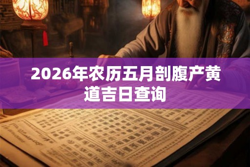 2026年农历五月剖腹产黄道吉日查询