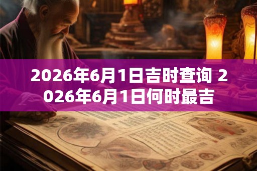 2026年6月1日吉时查询 2026年6月1日何时最吉