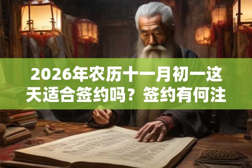 2026年农历十一月初一这天适合签约吗?签约有何注意事项? 2026年农历十一月初一这天适合签约吗?签约有何注意事项?