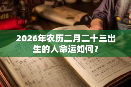2026年农历二月二十三出生的人命运如何？