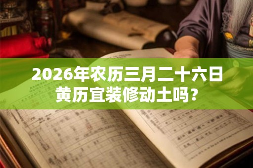 2026年农历三月二十六日黄历宜装修动土吗？