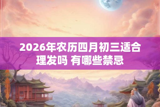 2026年农历四月初三适合理发吗 有哪些禁忌 2026年农历四月初三适合理发吗 有哪些禁忌