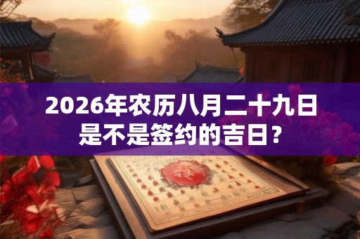 2026年农历八月二十九日是不是签约的吉日？