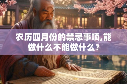 农历四月份的禁忌事项,能做什么不能做什么？