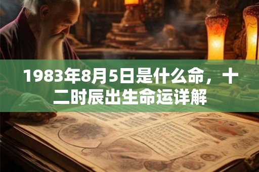 1983年8月5日是什么命，十二时辰出生命运详解