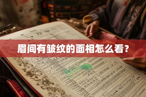 眉间有皱纹的面相怎么看？